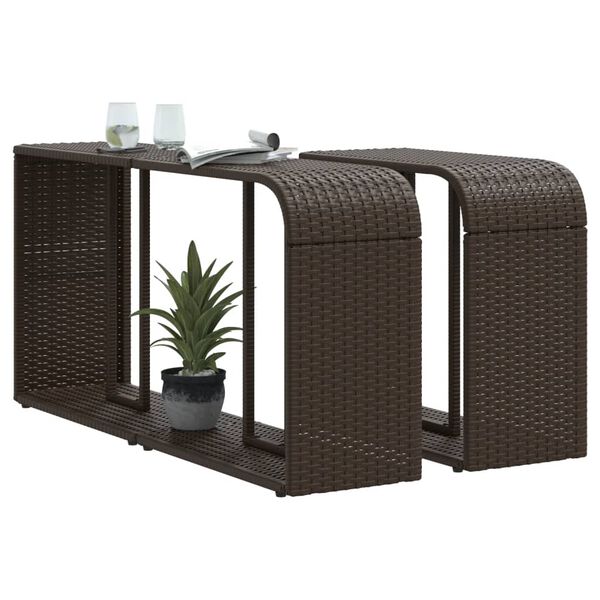vidaXL 2 db barna polyrattan tárolópolc