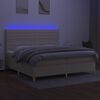 vidaXL kr&eacute;msz&iacute;nű sz&ouml;vet rug&oacute;s &eacute;s LED-es &aacute;gy matraccal 200 x 200 cm