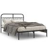 vidaXL fekete f&eacute;m &aacute;gykeret fejt&aacute;ml&aacute;val 135 x 190 cm