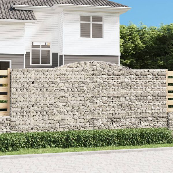 vidaXL 9 db &iacute;ves horganyzott vas gabion kos&aacute;r 400x30x180/200 cm