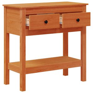 vidaXL Konzolasztal Faggy&uacute; barna 75 x 35 x 75 cm Szil&aacute;rd Fenyőfa