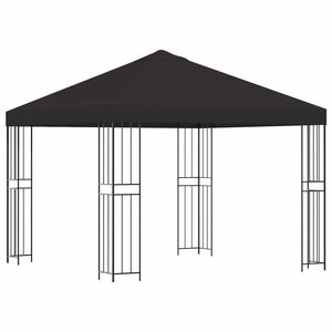 vidaXL Pavilon 3 x 3 m Antracitsz&uuml;rke Poli&eacute;szter &eacute;s ac&eacute;l 190 gsm