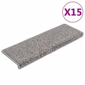 vidaXL 15 db sz&uuml;rke l&eacute;pcsőszőnyeg, t&eacute;glalap alak&uacute; sz&eacute;llel, 65 x 21 x 4 cm
