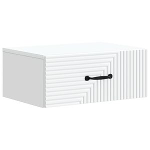 vidaXL Fali &eacute;jjeli szekr&eacute;ny fi&oacute;kkal Feh&eacute;r 49 x 34,5 x 20 cm Szerelt Fa