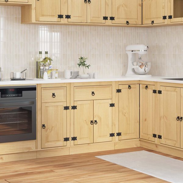 vidaXL Cabinet fi&oacute;kkal SKI M&eacute;zes Barna 60 x 46 x 81,5 cm T&ouml;m&ouml;r fenyőfa