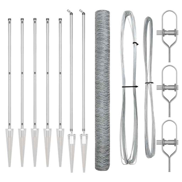 vidaXL Ker&iacute;t&eacute;soszlop Ez&uuml;st 10 x 1,6 m (50 mm h&aacute;l&oacute;) Ac&eacute;l