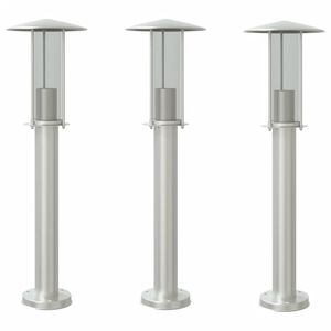 vidaXL 3 db ez&uuml;stsz&iacute;nű rozsdamentes ac&eacute;l k&uuml;lt&eacute;ri &aacute;ll&oacute;l&aacute;mpa 60 cm