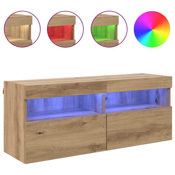 vidaXL TV Fali Szekr&eacute;ny Artisan t&ouml;lgy 100 x 30 x 40 cm Faanyag