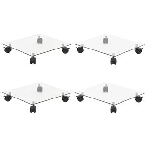 vidaXL 4 db n&eacute;gyzet alak&uacute; edzett &uuml;veg g&ouml;rgős n&ouml;v&eacute;nytart&oacute; 35 x 35 cm