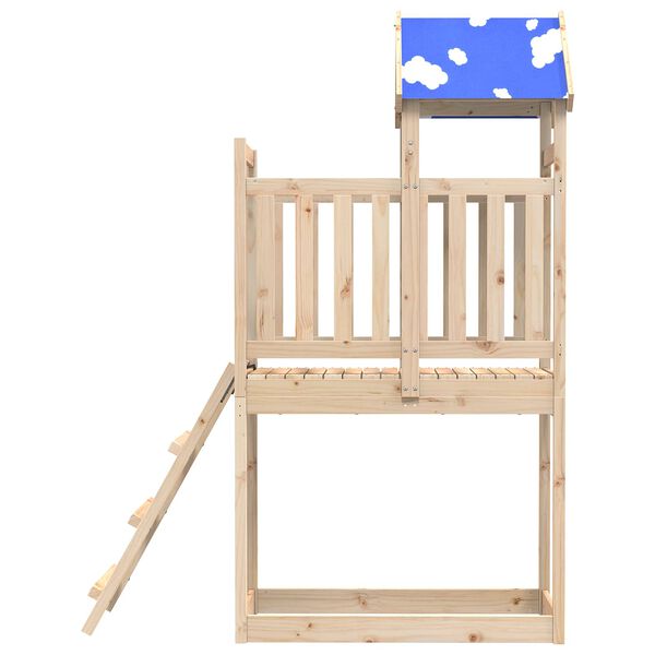 vidaXL J&aacute;t&eacute;k Torny Barna 52,5 x 110,5 x 215 cm T&ouml;m&ouml;r fenyőfa