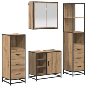 vidaXL F&uuml;rdőszoba b&uacute;tor szett 4 db Artisan t&ouml;lgy 65 x 33 x 60 cm