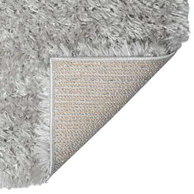 vidaXL magas szálmagasságú szürke bozontos szőnyeg 160 x 230 cm 50 mm