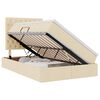 vidaXL Ágy tárolóval és LED lámpával Krém 120 x 200 cm Poliészter