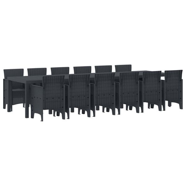 vidaXL Kert &eacute;tkező szett 13 pcs Antracit Polt rattan