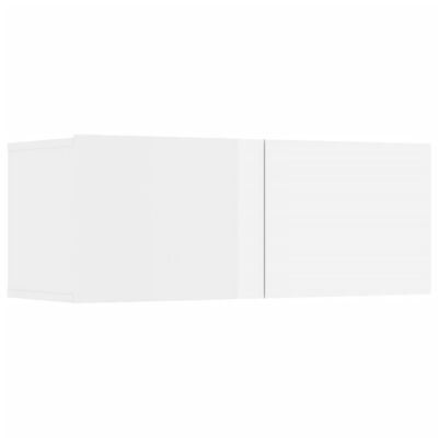 vidaXL 6 részes magasfényű fehér szerelt fa TV-szekrényszett