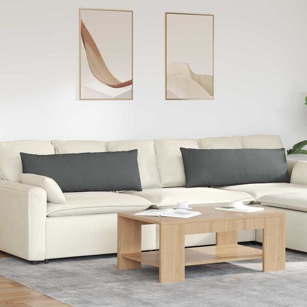 vidaXL Kanapé párnák 2 pcs Sötétszürke 120 x 40 cm szövet