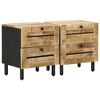 vidaXL &Eacute;jjeli asztal 2 db Term&eacute;szetes 40 x 33 x 46 cm T&ouml;m&ouml;r Mang&oacute;f&aacute;t