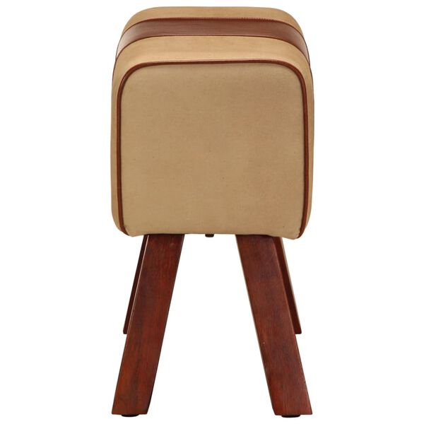 vidaXL barna val&oacute;di bőr &eacute;s t&ouml;m&ouml;r mang&oacute;fa tornapad 58 cm