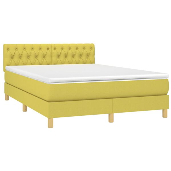 vidaXL z&ouml;ld sz&ouml;vet rug&oacute;s &eacute;s LED-es &aacute;gy matraccal 140x200 cm