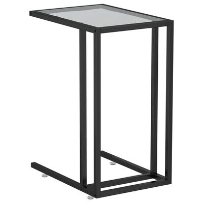 vidaXL fekete edzett üveg számítógép-kisasztal 50 x 35 x 65 cm