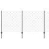 vidaXL Ker&iacute;t&eacute;s oszlopokkal Sz&uuml;rke 1,2 x 25 m Ac&eacute;l &eacute;s PVC