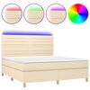 vidaXL kr&eacute;msz&iacute;nű sz&ouml;vet rug&oacute;s &eacute;s LED-es &aacute;gy matraccal 180 x 200 cm