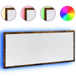 vidaXL f&uuml;st&ouml;s t&ouml;lgy szerelt fa LED-es f&uuml;rdőszobat&uuml;k&ouml;r 100x8,5x37 cm