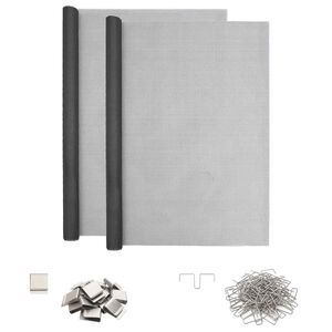 vidaXL F&eacute;nycsatorna fed&eacute;l klipszekkel 2 db 70 x 130 cm &Uuml;vegsz&aacute;l Sz&uuml;rke