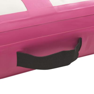 vidaXL rózsaszín PVC felfújható tornamatrac pumpával 300 x 100 x 20 cm