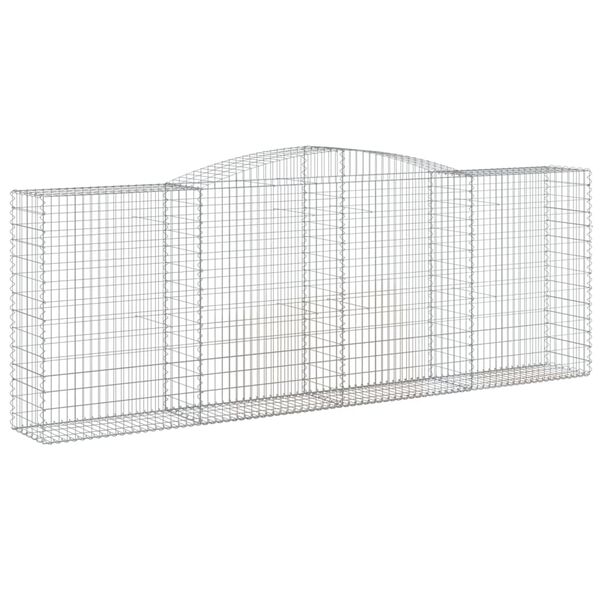 vidaXL 6 db íves horganyzott vas gabion kosár 400x50x140/160 cm