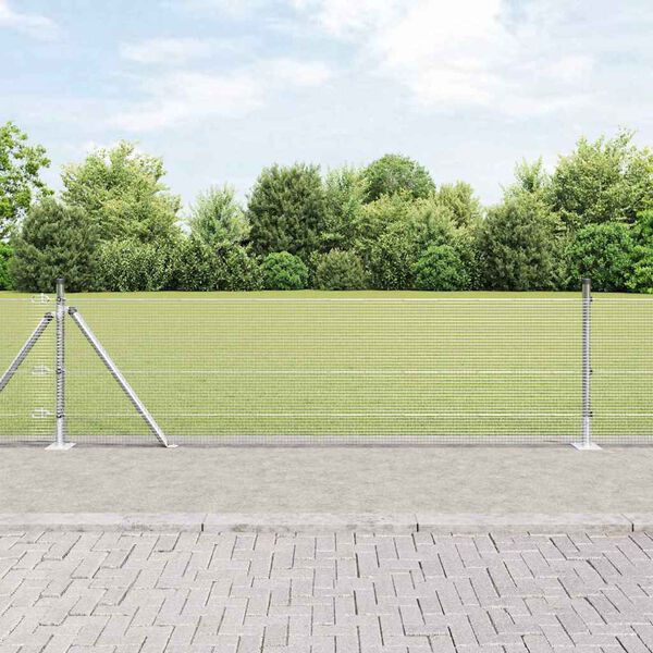 vidaXL Ker&iacute;t&eacute;soszlop Ez&uuml;st 25 x 0,6 m (12 x 12 mm r&aacute;cs) Ac&eacute;l