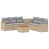 vidaXL Kanap&eacute; Szett 8 db Beige &eacute;s Vil&aacute;gossz&uuml;rke Poli rattan &eacute;s ac&eacute;l