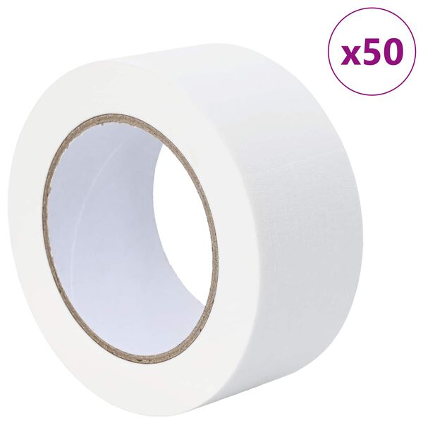 vidaXL Festő Maszkol&oacute; Szalagok 50 pcs Feh&eacute;r 50mm x 50m Pap&iacute;r
