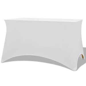 vidaXL Sztreccs asztal v&eacute;dőhuzat 2 db 120x60,5x74 cm feh&eacute;r