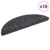 vidaXL 10 db &ouml;ntapad&oacute;s l&eacute;pcsőszőnyeg 56 x 17 x 3 cm s&ouml;t&eacute;tsz&uuml;rke f&eacute;lk&ouml;r alak&uacute;