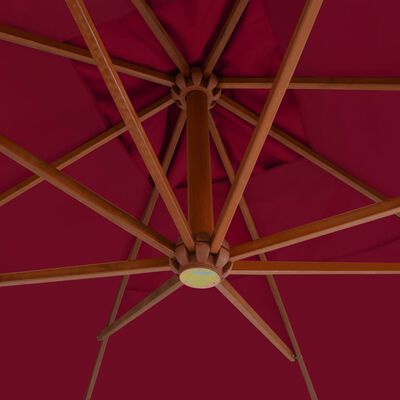 vidaXL bordói vörös konzolos napernyő farúddal 400 x 300 cm