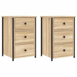 vidaXL 2 db sonoma t&ouml;lgy sz&iacute;nű szerelt fa &eacute;jjeliszekr&eacute;ny 40x36x60 cm