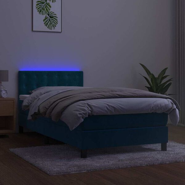 vidaXL s&ouml;t&eacute;tk&eacute;k b&aacute;rsony rug&oacute;s &eacute;s LED-es &aacute;gy matraccal 100x200 cm