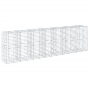 vidaXL horganyzott vas gabion kos&aacute;r fed&eacute;llel 700 x 100 x 200 cm