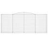 vidaXL 10 db íves horganyzott vas gabion kosár 400x50x160/180 cm