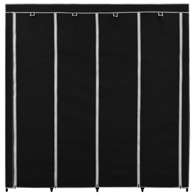 vidaXL fekete ruhásszekrény 4 tárolórekesszel 175 x 45 x 170 cm