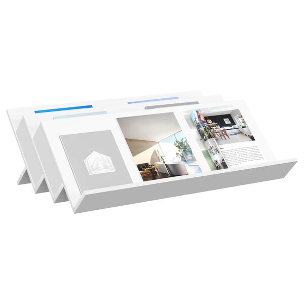 vidaXL Magazin &aacute;llv&aacute;ny polcokkal Feh&eacute;r 90 x 53 x 28,5 cm Faanyag