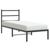 vidaXL fekete f&eacute;m &aacute;gykeret fejt&aacute;ml&aacute;val 80 x 200 cm