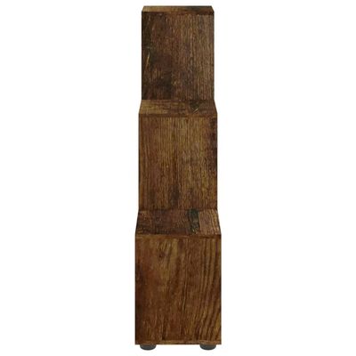 vidaXL füstös tölgyszínű szerelt fa lépcsős könyvespolc 107 cm
