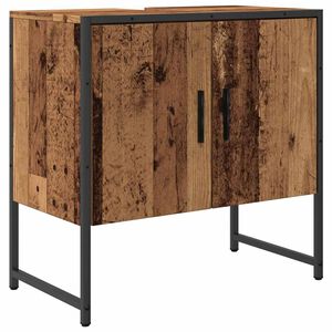 vidaXL antik fa sz&iacute;nű szerelt fa f&uuml;rdőszobai mosd&oacute;szekr&eacute;ny 60x33x60 cm