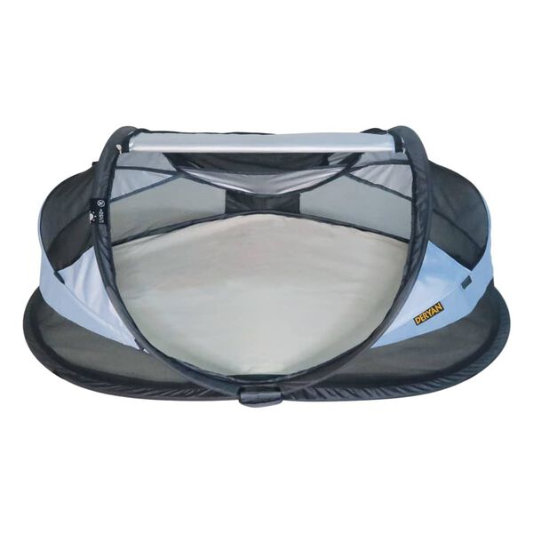 DERYAN Baby Luxe kék felállítható utazóágy szúnyoghálóval