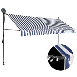 vidaXL k&eacute;k &eacute;s feh&eacute;r k&eacute;zzel kih&uacute;zhat&oacute; LED-es napellenző 350 cm