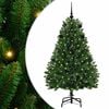 vidaXL Mű kar&aacute;csonyfa 150 cm 150 LED Meleg feh&eacute;r PVC &eacute;s Ac&eacute;l Z&ouml;ld
