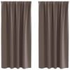 vidaXL Fekete F&uuml;gg&ouml;ny Gyűrűkkel 2 db S&ouml;t&eacute;t Barna 175 x 140 cm