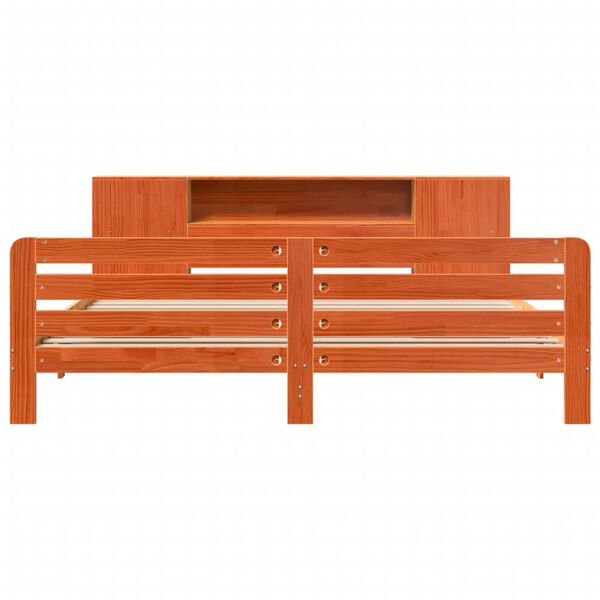 vidaXL viaszbarna t&ouml;m&ouml;r fenyőfa &aacute;gy matrac n&eacute;lk&uuml;l 180 x 200 cm